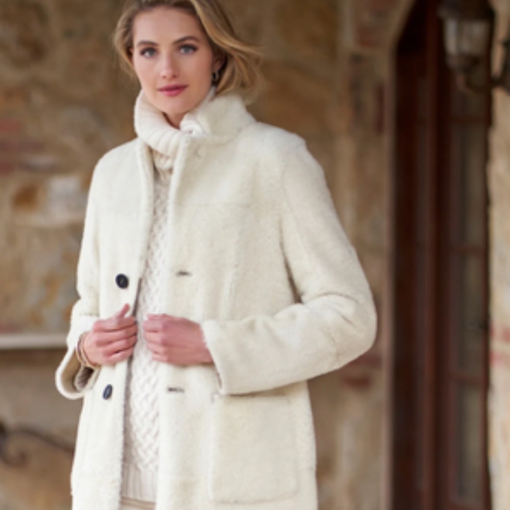 Shearling long reversible coat by Gorsuch